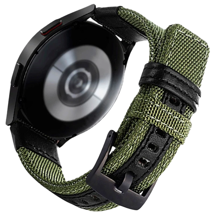 Pulseira Universal Nylon Ajustável 20mm Verde para Smartwatch Xiaomi/Amazfit/Samsung/Huawei/Realme/Ticwatch