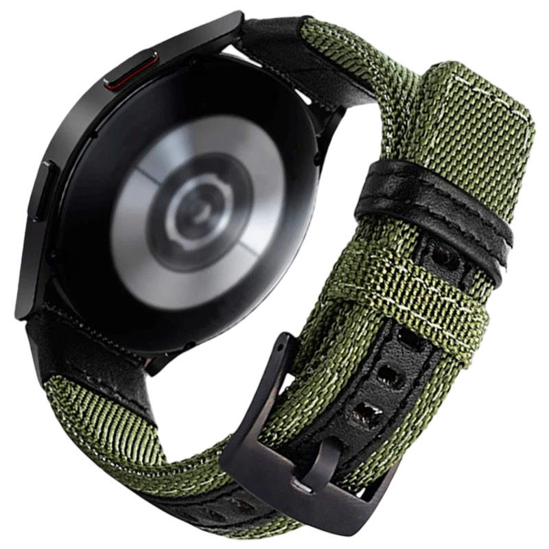 Pulseira Universal Nylon Ajustável 22mm Verde para Smartwatch Xiaomi/Amazfit/Samsung/Huawei/Realme/Ticwatch