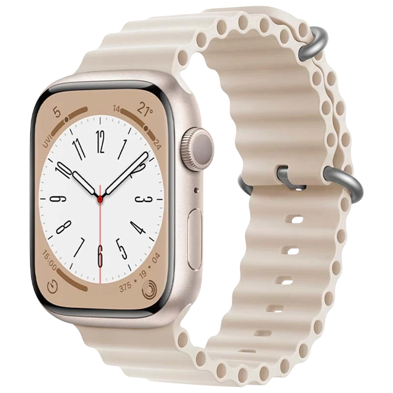 Pulseira Apple Watch 42/44/45/49mm Wave Branco Estrela