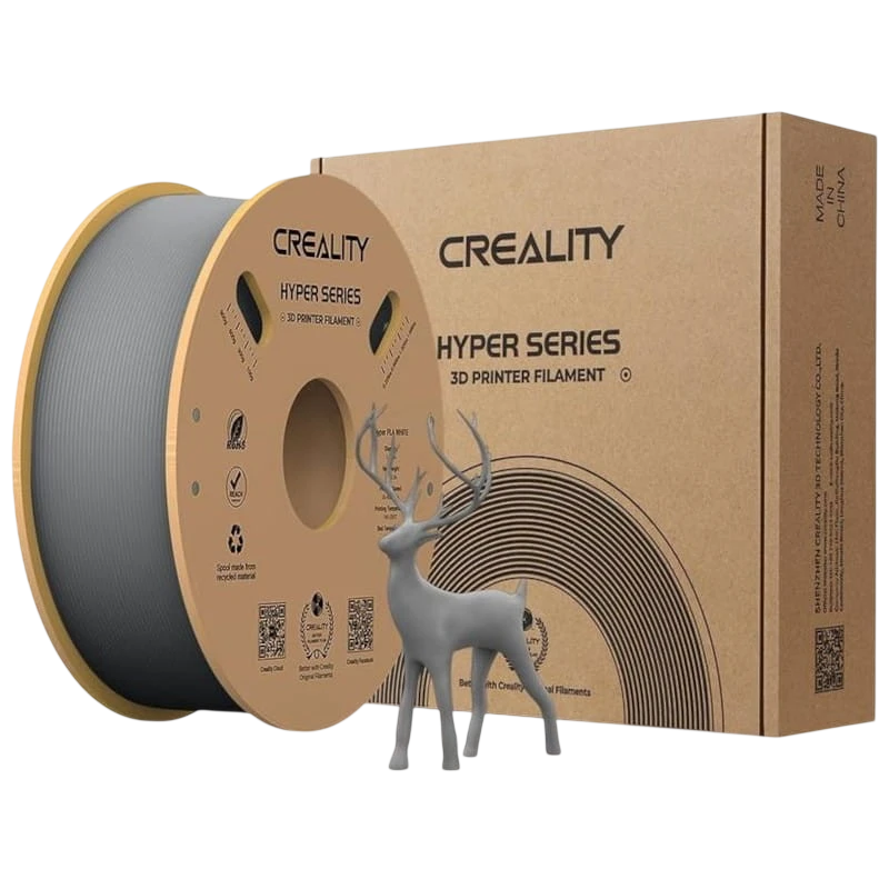 Filamento Creality Hyper PLA Cinza - 1.75mm - Impressão a alta velocidade até 600mm/s - Bobine de 1kg