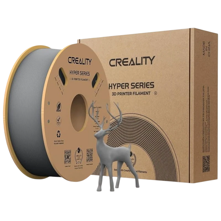 Filamento Creality Hyper PLA Cinza - 1.75mm - Impressão a alta velocidade até 600mm/s - Bobine de 1kg