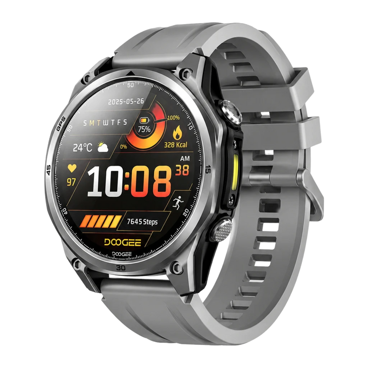 Doogee Anywise W1 Prata GPS Dupla Banda L1+L5 Lanterna LED Bateria 18 Dias
