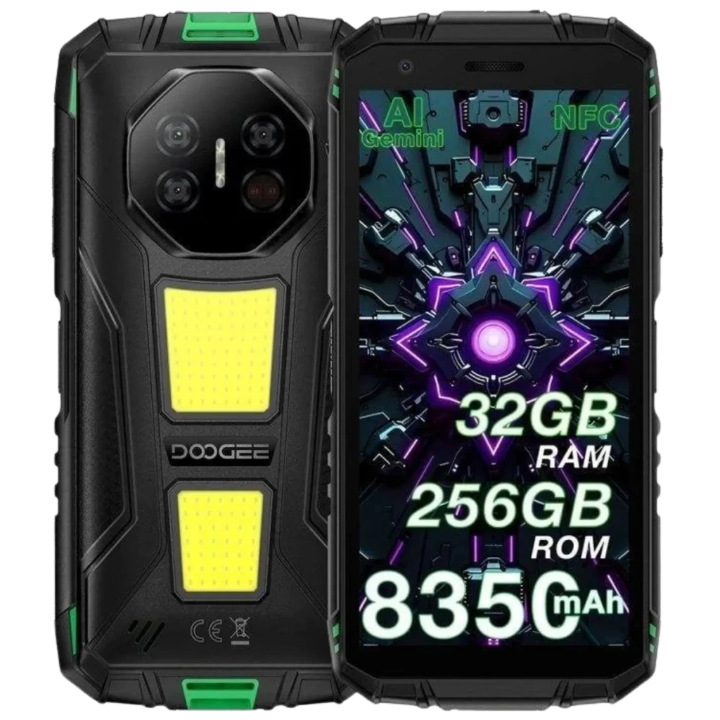 Doogee Fire 3 Max 4G Verde 256 GB Unisoc T7250 Octa-Core 8 GB + 24 GB virtuais de RAM