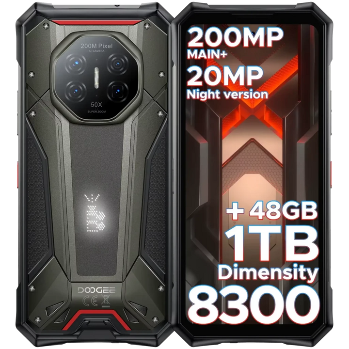 Doogee S300 Plus 1 TB Cinzento Processador MediaTek 12 GB de RAM Câmara de 100 MP