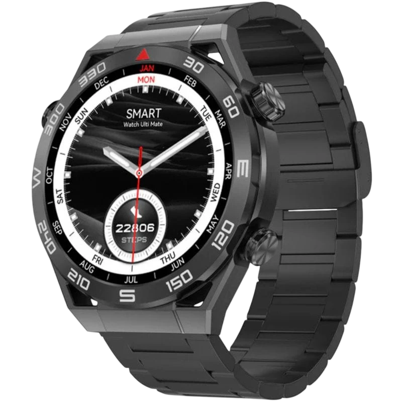 DT NO.1 Ultra Mate Preto com Bracelete Metálica Preta - Smartwatch
