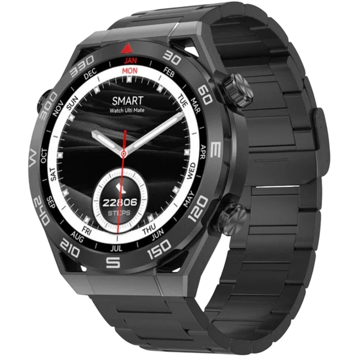 DT NO.1 Ultra Mate Preto com Bracelete Metálica Preta - Smartwatch