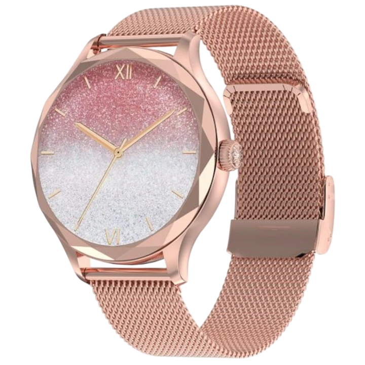 DT NO.1 DT Diamond Dourado con Pulseira Metálica - Relógio Inteligente