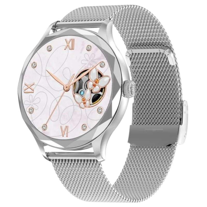 DT NO.1 DT Diamond Prata con Pulseira Metálica - Relógio Inteligente