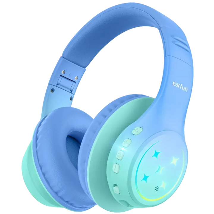 EarFun K4 RGB Bluetooth Verde – Auscultadores infantis com 90 horas de autonomia e controlo de volume