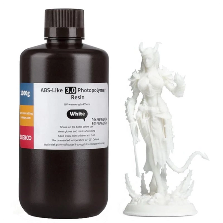 ELEGOO Resina ABS V3.0 Branco para Impressoras 3D de Resina LCD - 1KG