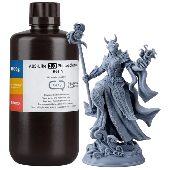 ELEGOO Resina ABS V3.0 Cinzento para Impressoras 3D de Resina LCD - 1KG