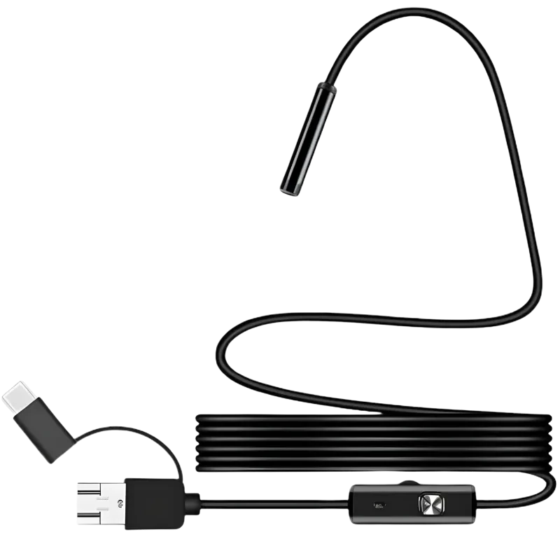 Endoscópio digital 8 mm Grande angular 1080p (USB-A/MicroUSB/Tipo C) – Cabo flexível – 3,5 m