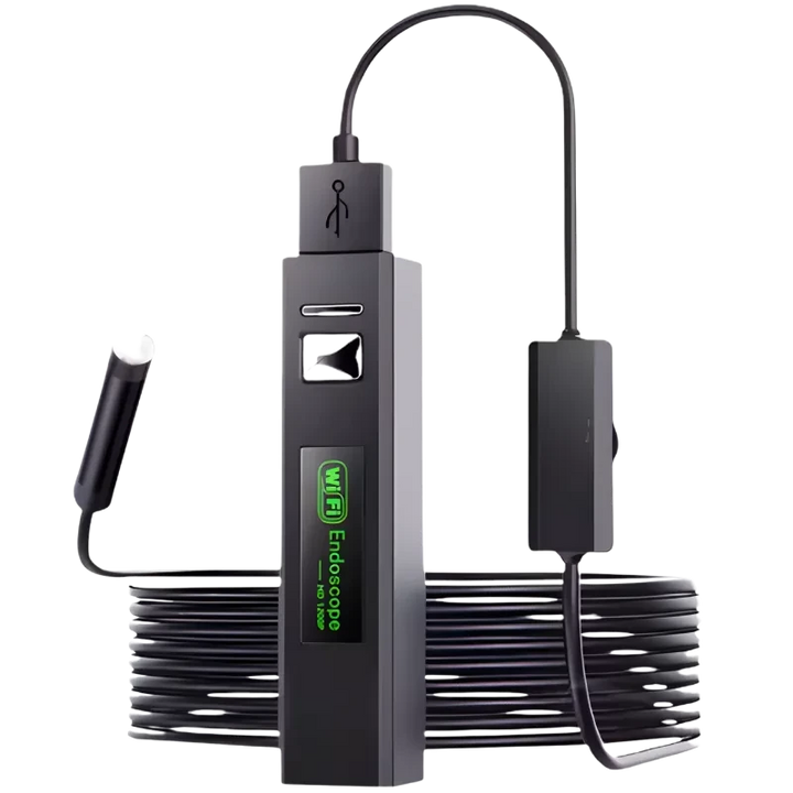 Endoscópio WiFi 8 mm com foco automático 5 MP (Android/iPhone) – Cabo rígido – 5 m