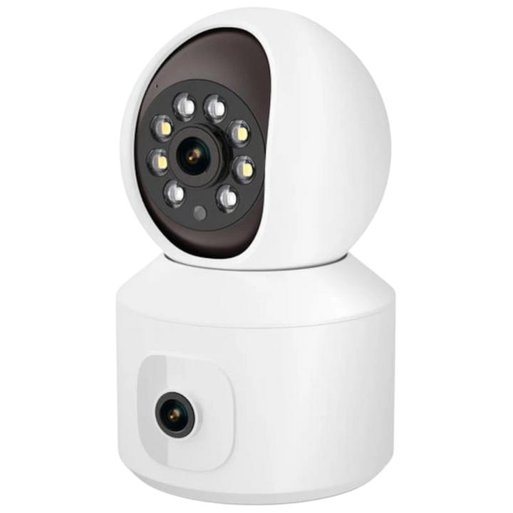 Câmera de Segurança IP Escam QF010 2MP+2MP Visão Noturna Cor Panorâmico Wifi Branco