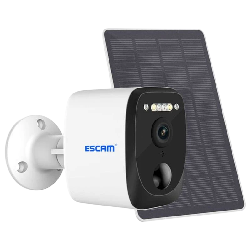 Câmera de Segurança IP Escam QF370 3MP Visão Noturna Cor WiFi Painel Solar Branco