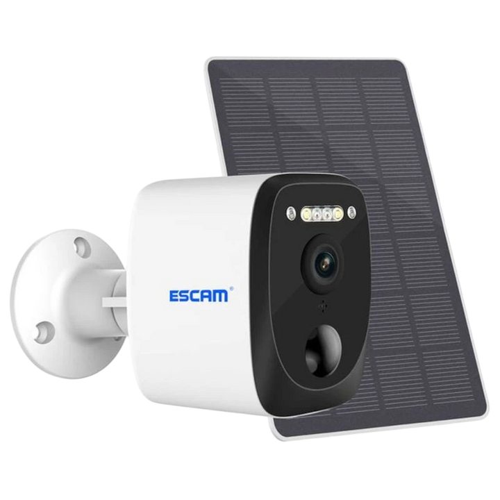 Câmera de Segurança IP Escam QF370 3MP Visão Noturna Cor WiFi Painel Solar Branco