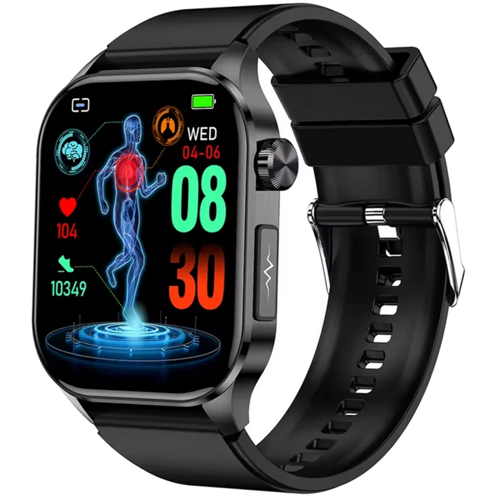 ET580 Smartwatch 2,04" AMOLED 10 dias de autonomia IP67 Preto Pulseira de silicone