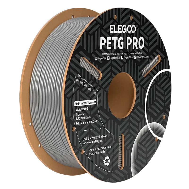 ELEGOO PETG Pro Cinzento para Impressoras 3D FDM - Filamento 1.75mm Bobina de 1kg