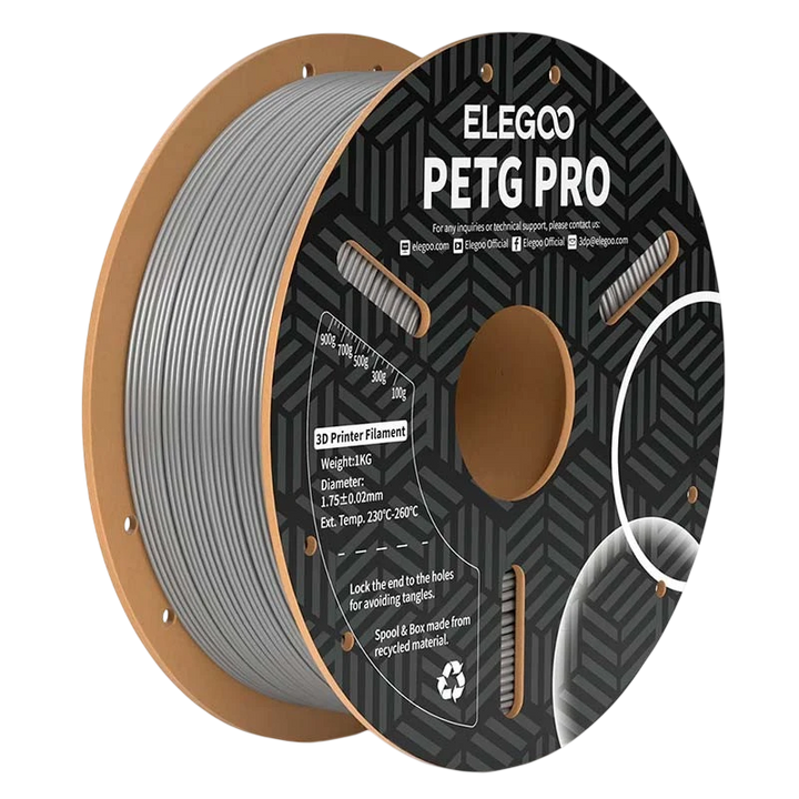 ELEGOO PETG Pro Cinzento para Impressoras 3D FDM - Filamento 1.75mm Bobina de 1kg