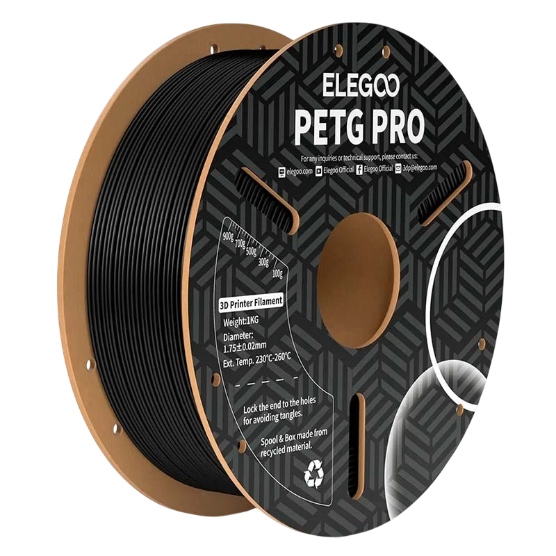 ELEGOO PETG Pro Preto para Impressoras 3D FDM - Filamento 1.75mm Bobina de 1kg