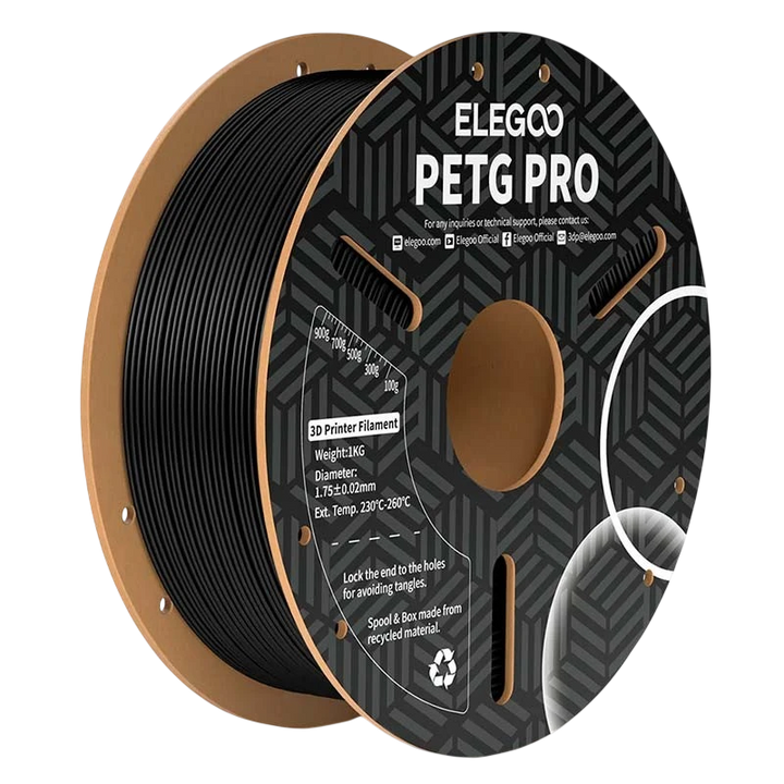 ELEGOO PETG Pro Preto para Impressoras 3D FDM - Filamento 1.75mm Bobina de 1kg