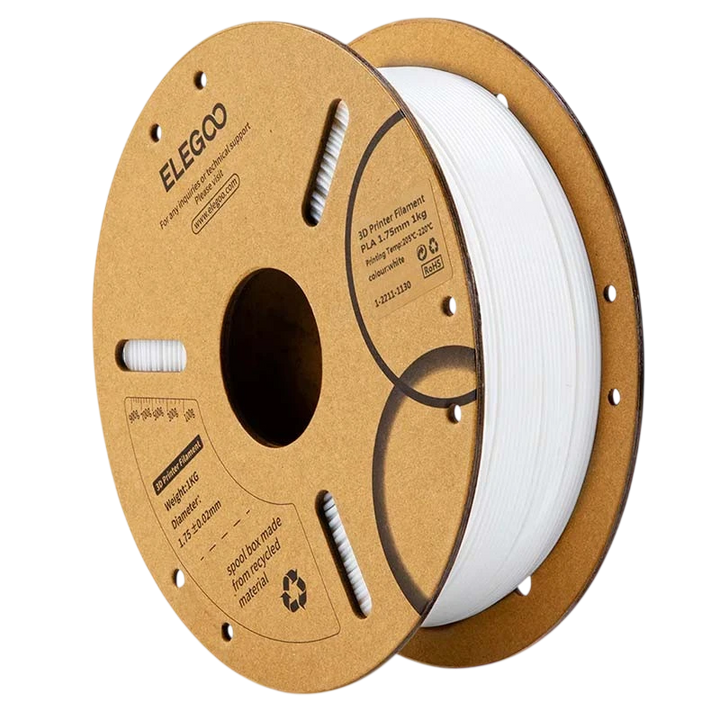 ELEGOO PLA Branco para Impressoras 3D FDM - Filamento 1.75mm Bobina de 1kg