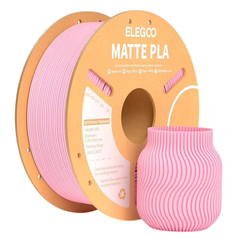 ELEGOO PLA MATTE Rosa Mate para Impressoras 3D FDM - Filamento 1.75mm Bobina de 1kg