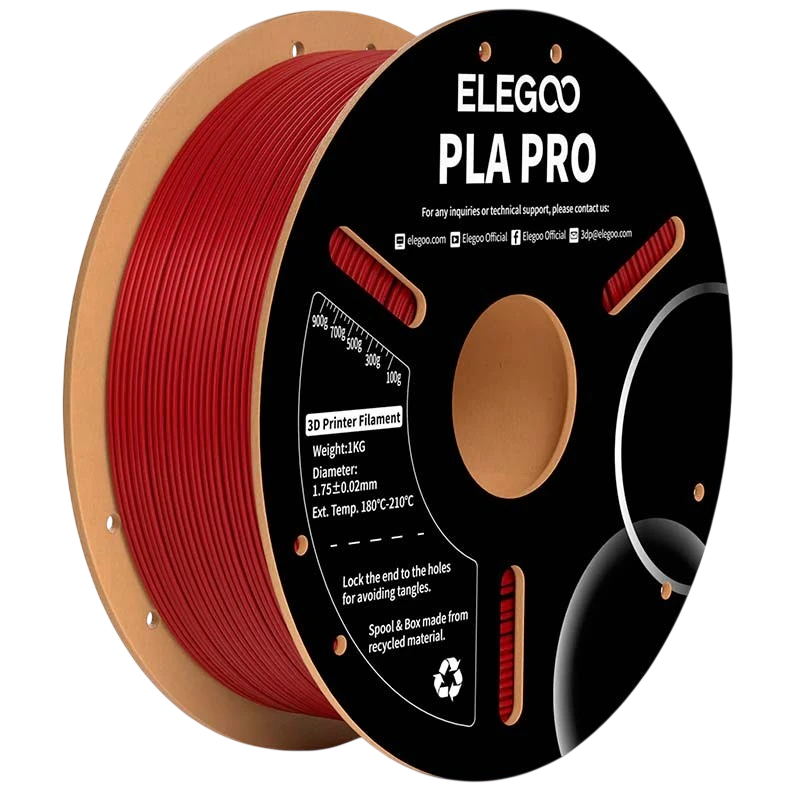ELEGOO PLA PRO Granate para Impressoras 3D FDM - Filamento 1.75mm Bobina de 1kg