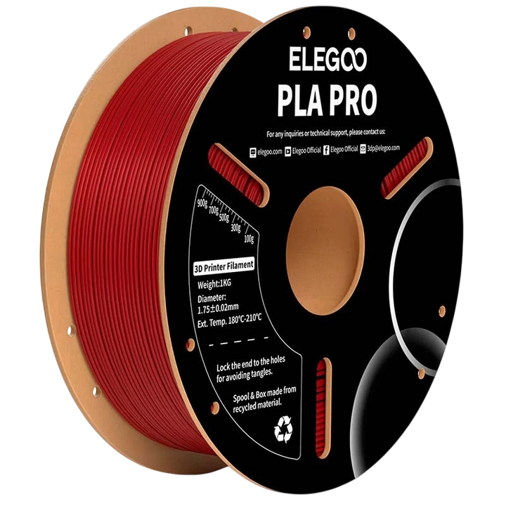 ELEGOO PLA PRO Granate para Impressoras 3D FDM - Filamento 1.75mm Bobina de 1kg