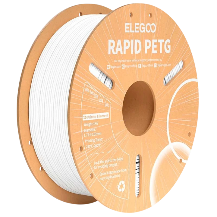 ELEGOO Rapid PETG Branco para Impressoras 3D FDM - Filamento 1.75mm Bobina de 1kg