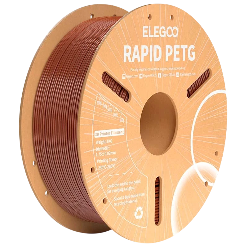 ELEGOO Rapid PETG Castanho para Impressoras 3D FDM - Filamento 1.75mm Bobina de 1kg