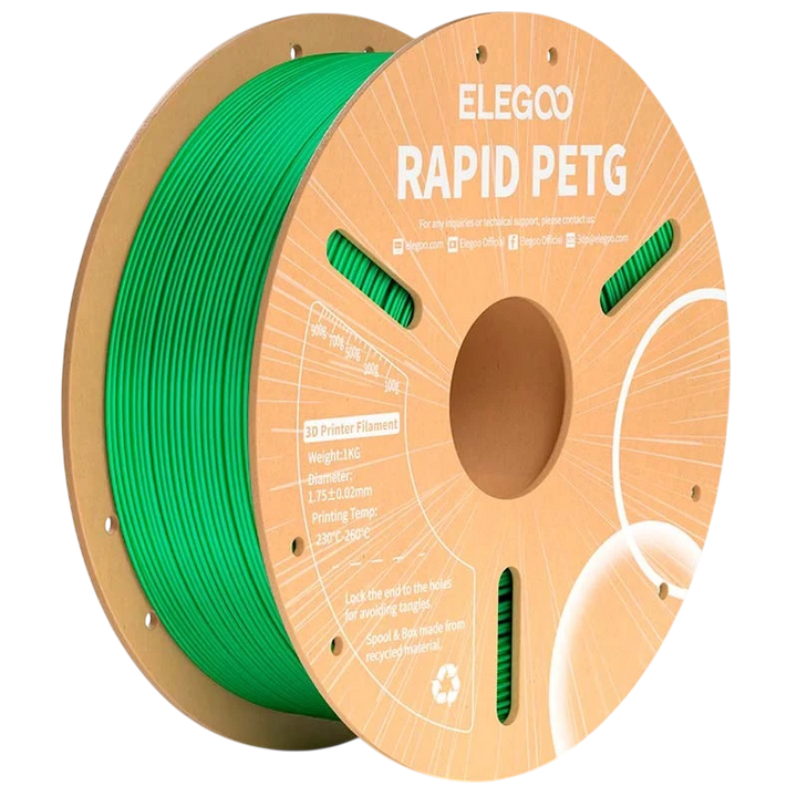 ELEGOO Rapid PETG Verde para Impressoras 3D FDM - Filamento 1.75mm Bobina de 1kg