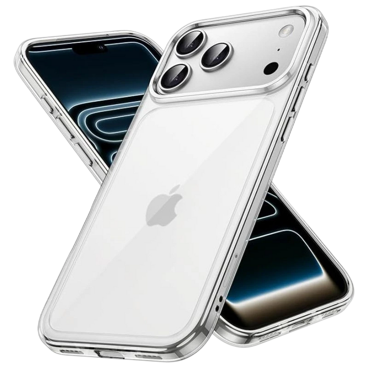 Capa protetora premium para iPhone 17 Pro Acrílico antiamarelamento transparente