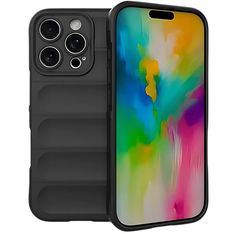 Capa de silicone Wave para iPhone 16 Pro Max  Preto