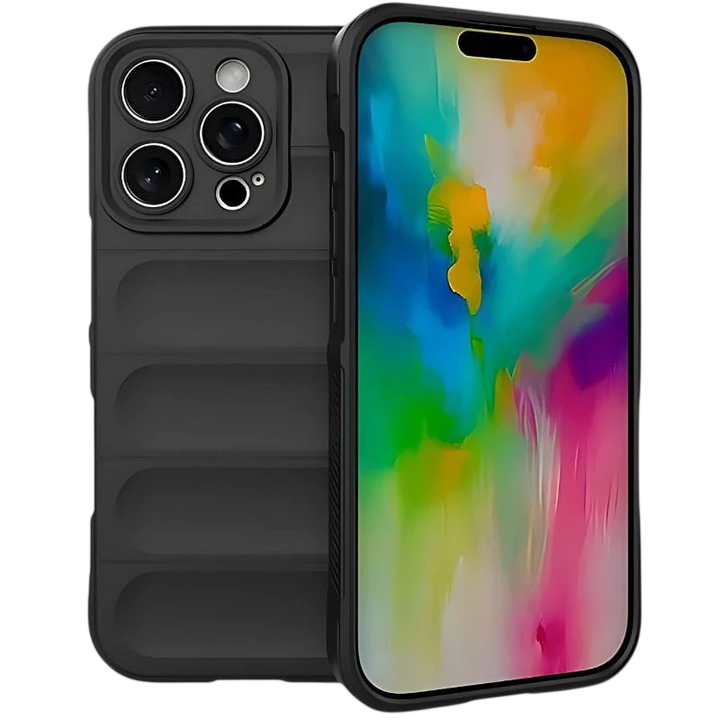 Capa de silicone Wave para iPhone 16 Pro Max  Preto