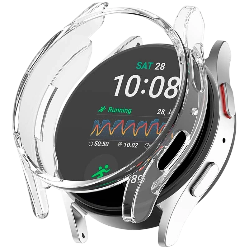 Capa PC + Vidro Temperado Samsung Galaxy Watch7 44mm Transparente