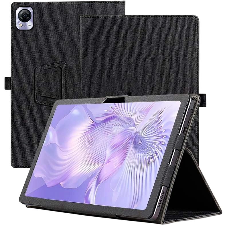 Capa Inteligente de PU Blackview MEGA 1 com Suporte Preto