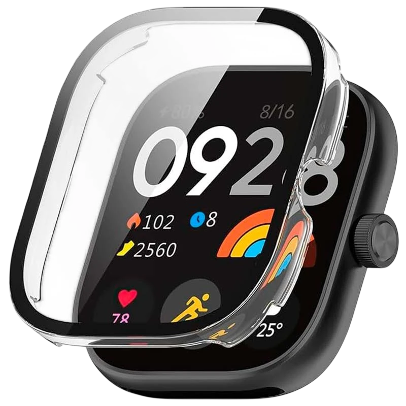 Capa PC + Vidro Temperado Xiaomi Redmi Watch 4 Transparente