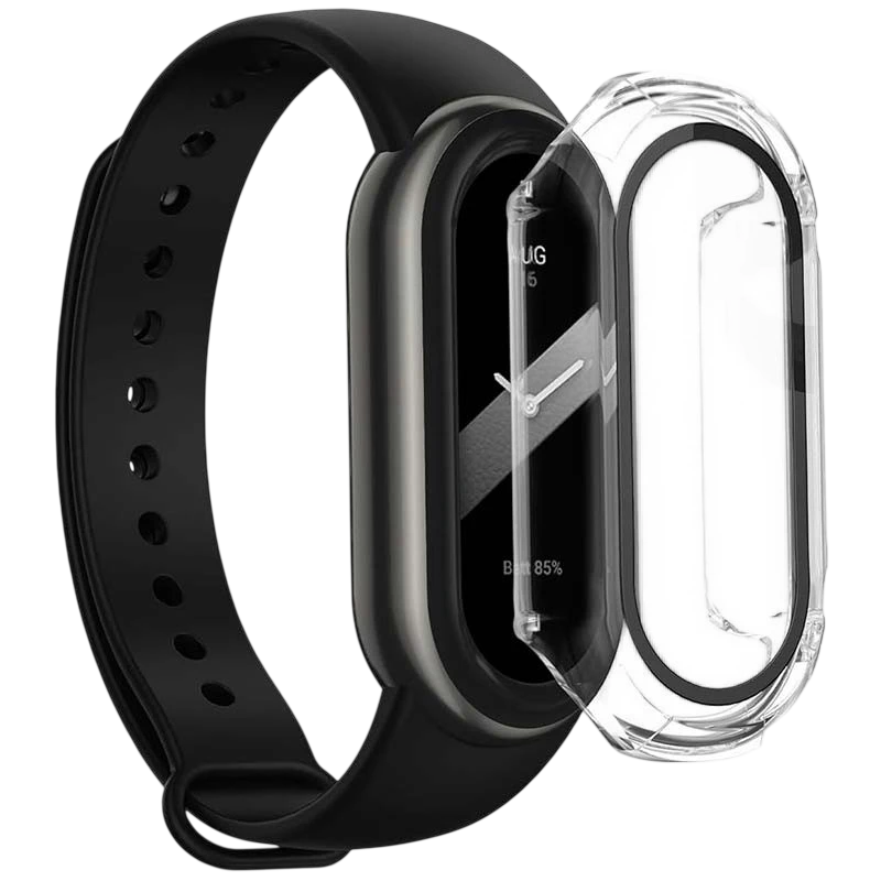 Capa PC + Vidro Temperado Xiaomi Mi Smart Band 8 Transparente