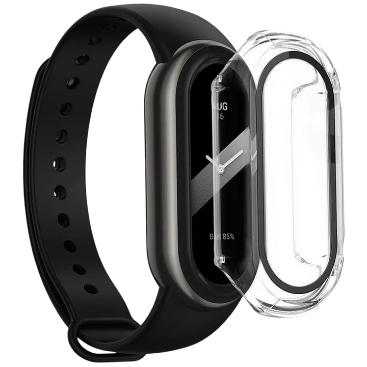 Capa PC + Vidro Temperado Xiaomi Mi Smart Band 8 Transparente