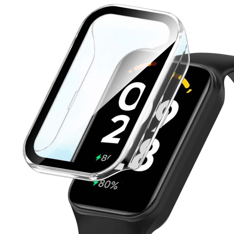 Capa PC + Vidro Temperado Xiaomi Mi Smart Band 8 Active Transparente
