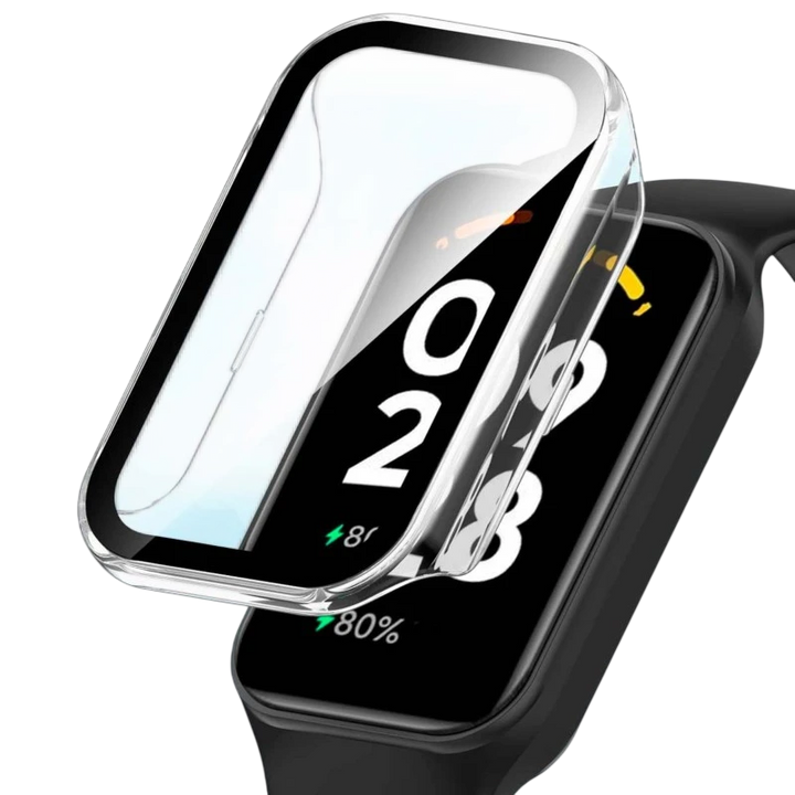 Capa PC + Vidro Temperado Xiaomi Mi Smart Band 8 Active Transparente