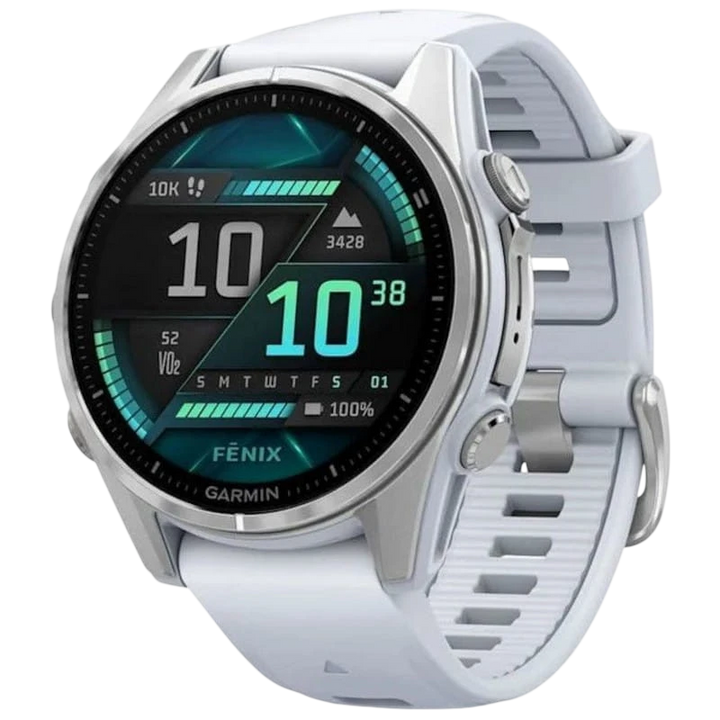 Garmin Fenix 8 AMOLED 43mm Aço Branco - Relógio Inteligente