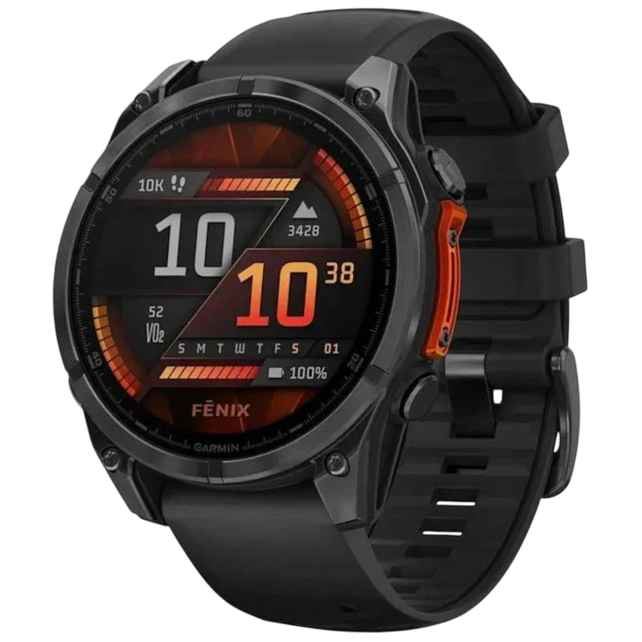 Garmin Fenix 8 AMOLED 47mm Aço Preto - Relógio Inteligente