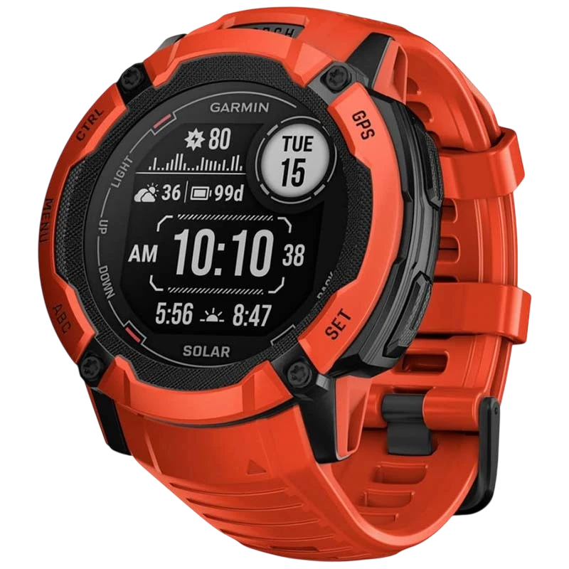 Garmin Instinct 2X Solar 50mm Vermelho - Smartwatch com GPS