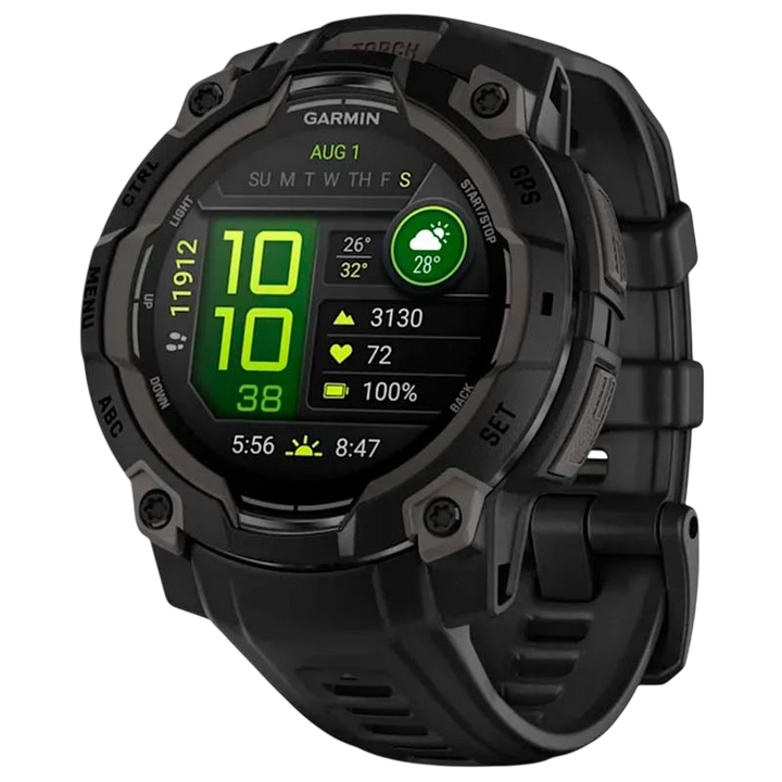 Garmin Instinct 3 AMOLED 45mm Preto com Bracelete Preto - Smartwatch com GPS