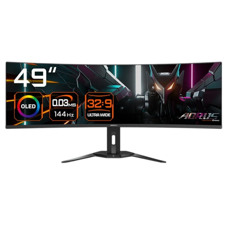 Gigabyte AORUS CO49DQ 49" WDQHD OLED UltraWide Curvo 144 Hz FreeSync Premium Pro Preto