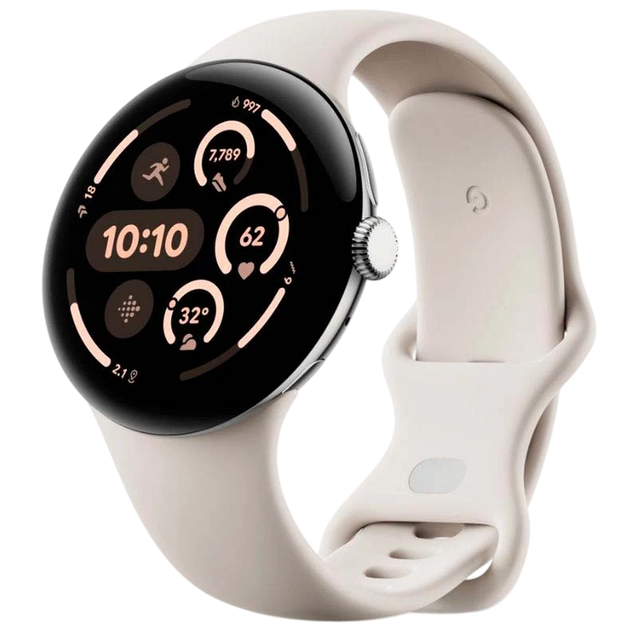 Google Pixel Watch 3 45mm 4G LTE Prateado com Bracelete Porcelana