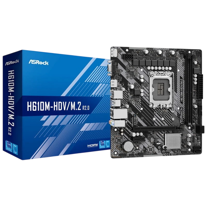 Asrock H610M-HDV/M.2 R2.0 Intel LGA 1700 64GB micro ATX Preto, Cinzento, Prateado