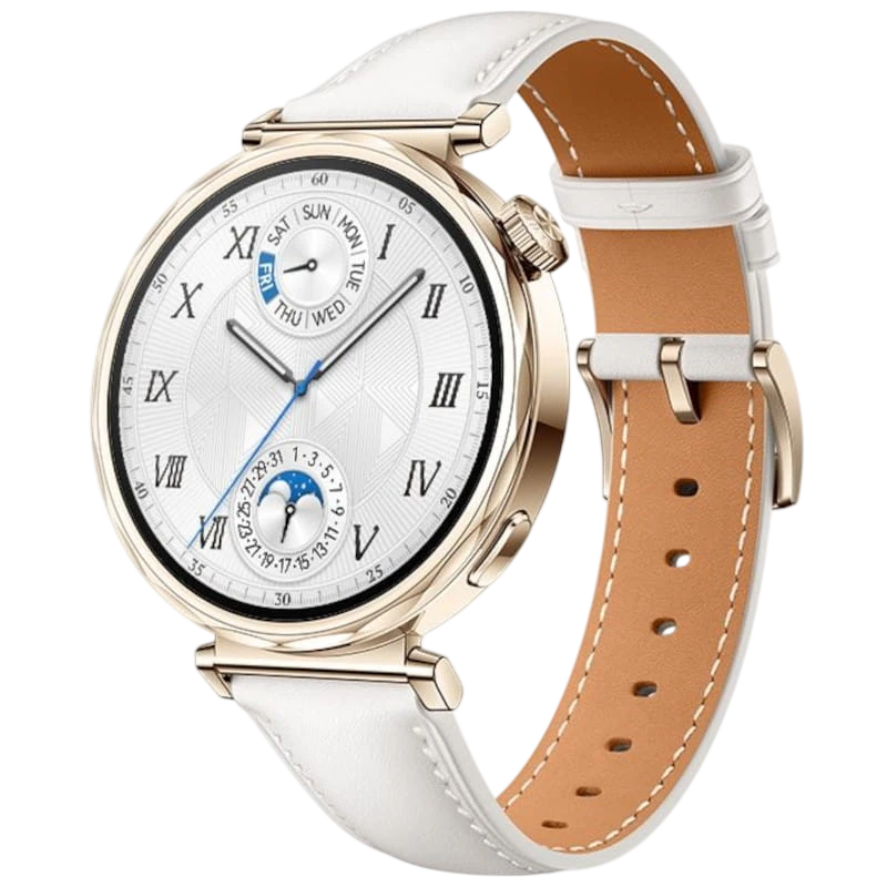 Huawei Watch GT5 41mm GPS Bracelete Em Pele Branco - Relógio Inteligente
